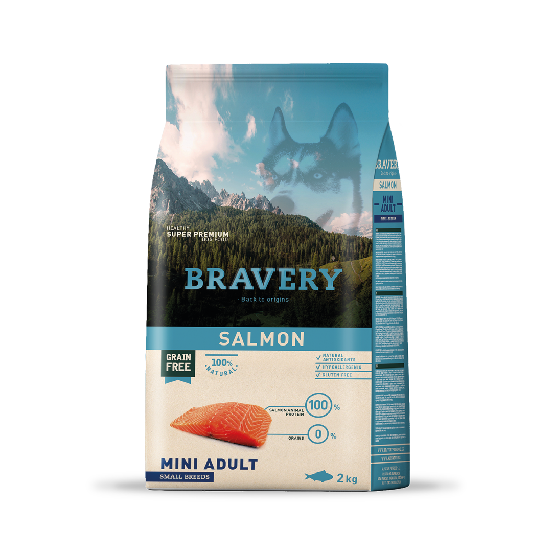 Bravery salmon perro mini adulto 2KG