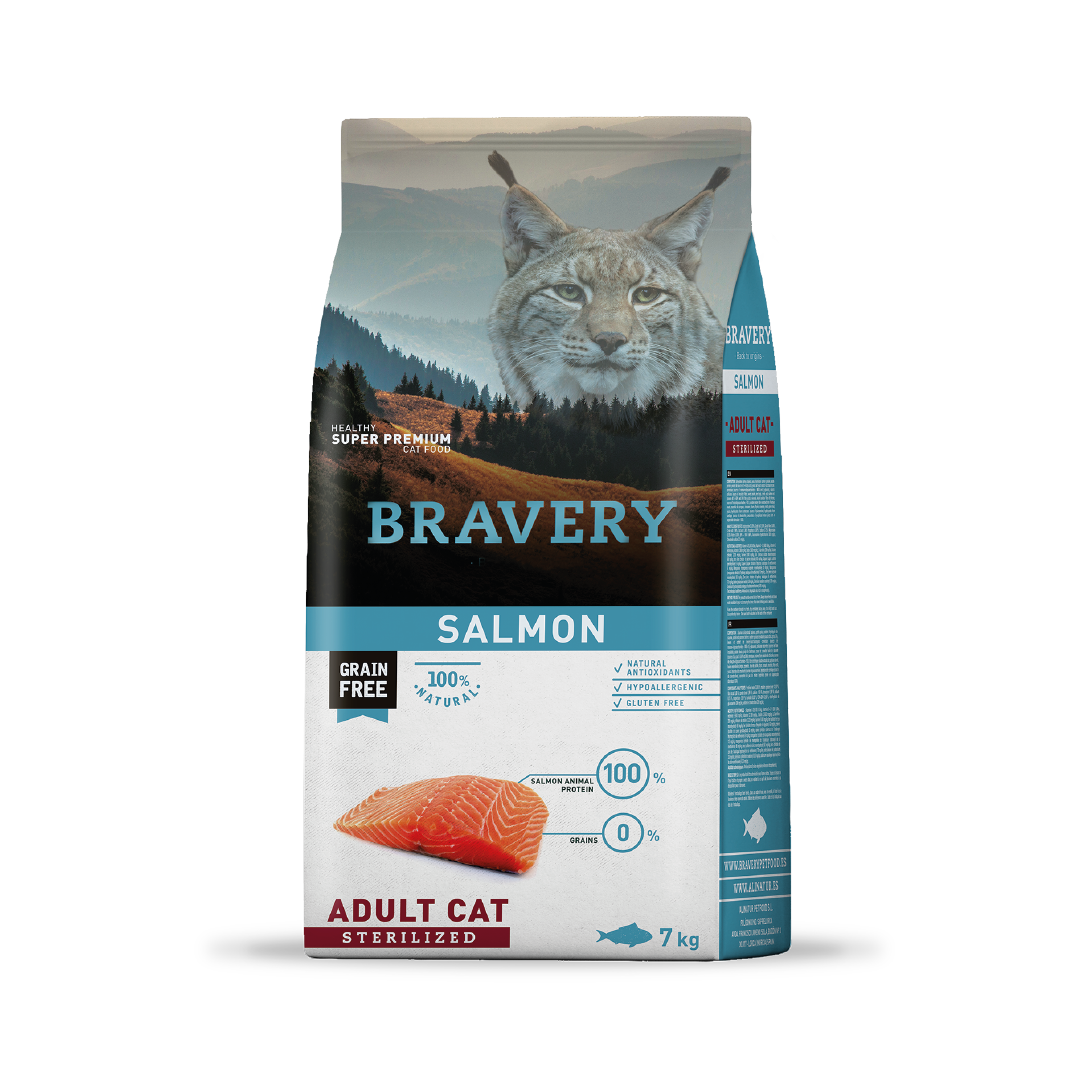 Bravery salmon gato adulto esterilizado 7KG