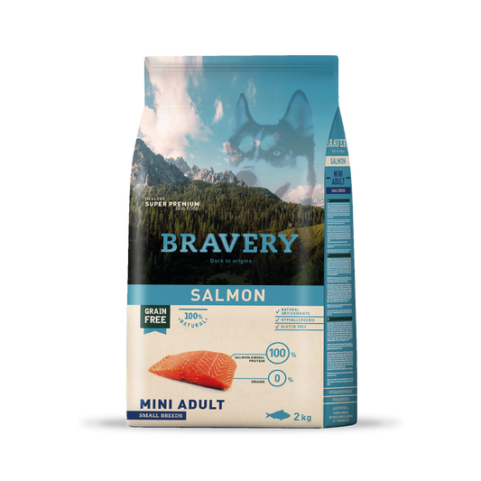 Bravery salmon perro mini adulto 2KG