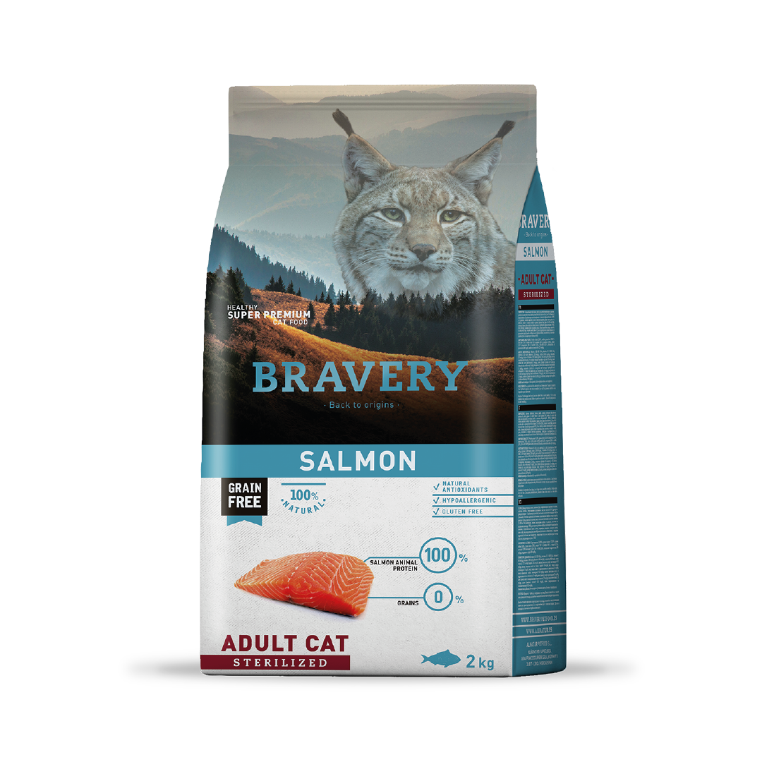 Bravery salmon gato adulto esterilizado 2KG