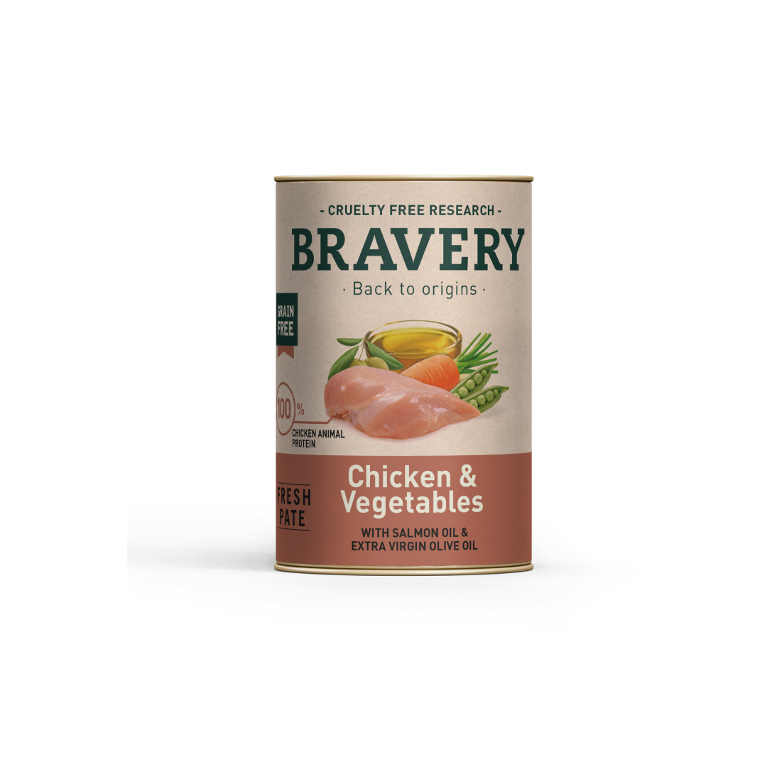 Bravery lata chicken and vegetables 290GR