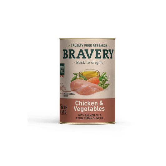 Bravery lata chicken and vegetables 290GR