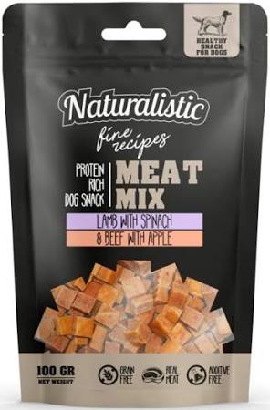 Snack Naturalistic meat mix lamb with spinach and beef with apple 100GR