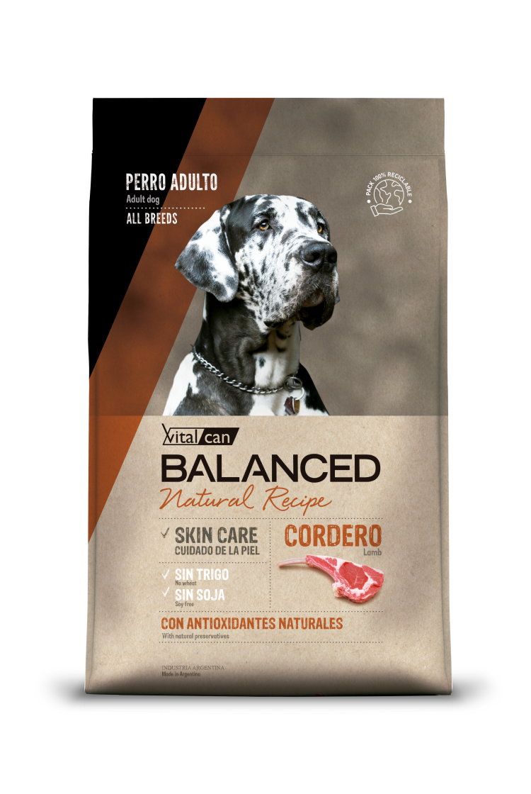 Balanced Natural Recipe Cordero Perro 15KG Vitalcan