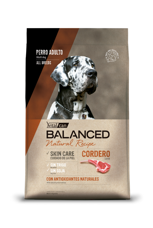 Balanced Natural Recipe Cordero Perro 15KG Vitalcan